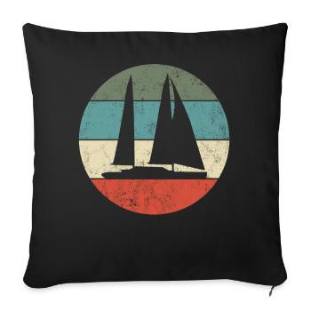 Segelboot - Sofakissenbezug 45 x 45 cm - Schwarz - Vorne