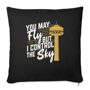 Air traffic controller ATCO air traffic manager gift - Sofa pillowcase 17,3'' x 17,3'' (45 x 45 cm) - black - Front
