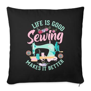 sew - Sofa pillowcase 17,3'' x 17,3'' (45 x 45 cm) - black - Front