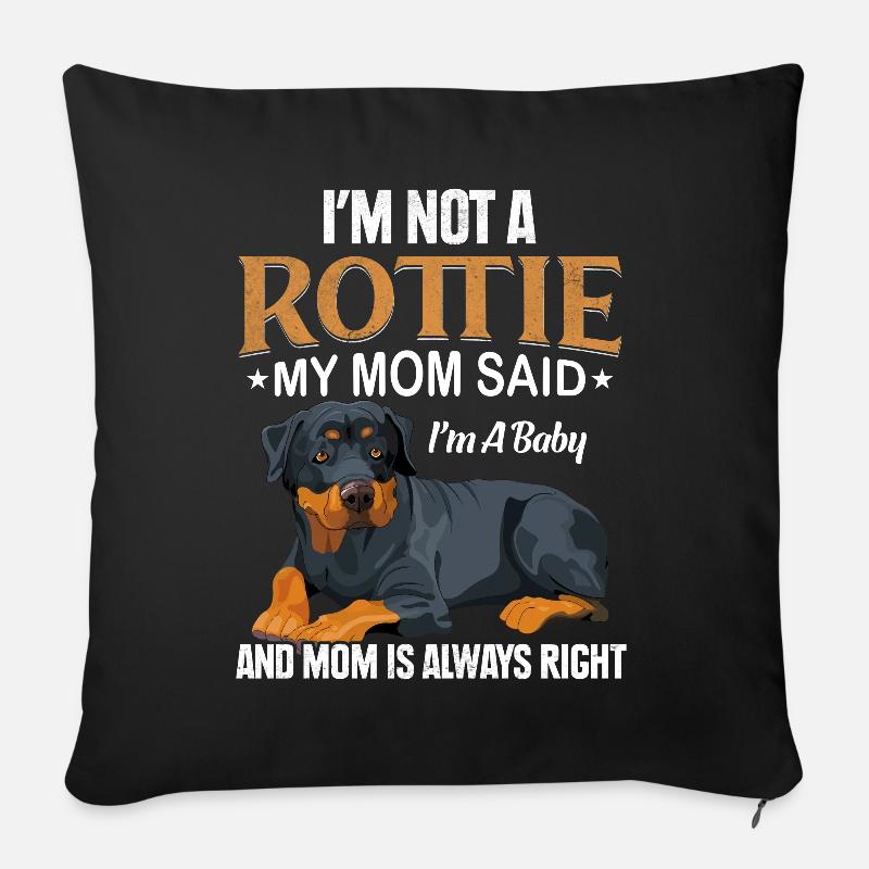 Rottweiler - Sofakissenbezug 45 x 45 cm - Schwarz
