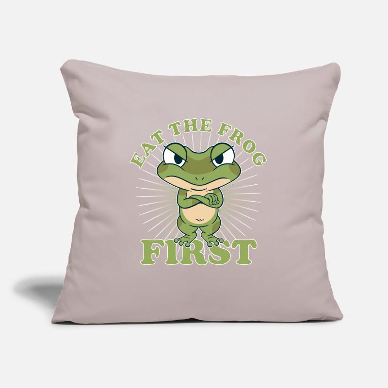 "Eat The Frog First" Comic To Dos First Make Sofa pillowcase 17,3'' x 17,3'' (45 x 45 cm)