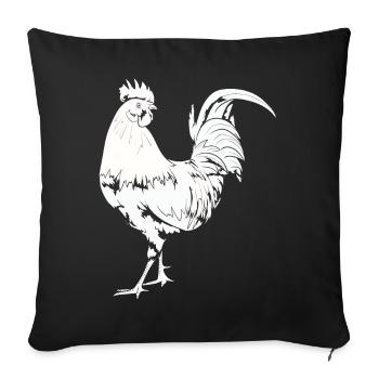 Rooster Chicken Rooster - Sofa pillowcase 17,3'' x 17,3'' (45 x 45 cm) - black - Front