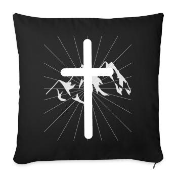 Cross Jesus Mountain Summit Nature Mountains God Gift - Sofa pillowcase 17,3'' x 17,3'' (45 x 45 cm) - black - Front
