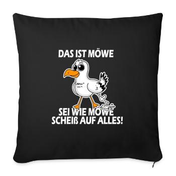 Norddeutsch Das ist Möwe lustiger Spruch - Sofakissenbezug 45 x 45 cm - Schwarz - Vorne