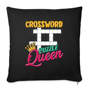 Cadeau de reine de mots croisés - Housse de coussin décorative 45 x 45 cm - noir - Devant