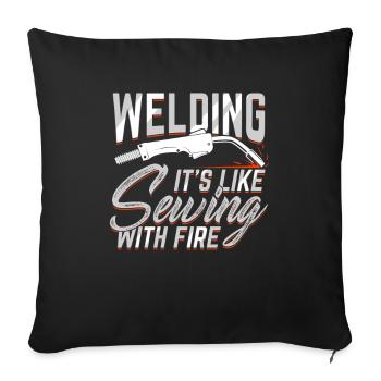 Welding Welding Expert Welder Gift - Sofa pillowcase 17,3'' x 17,3'' (45 x 45 cm) - black - Front