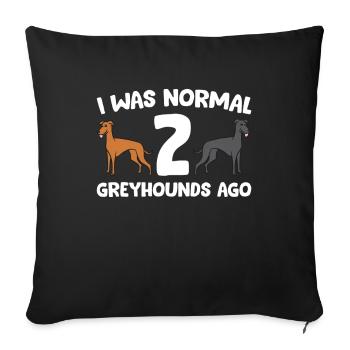 Drôle de lévrier j’étais normal avant 2 lévriers - Housse de coussin décorative 45 x 45 cm - noir - Devant