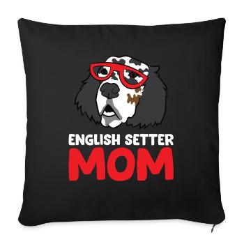 Drôle de setter anglais amoureux de setter anglais - Housse de coussin décorative 45 x 45 cm - noir - Devant