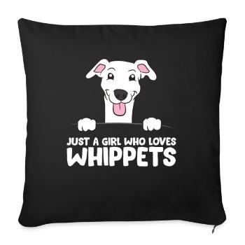Nur ein Mädchen, das Whippets liebt Niedlicher - Sofakissenbezug 45 x 45 cm - Schwarz - Vorne