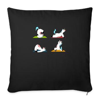 Yoga Unicorns Yoga Mat - Sofa pillowcase 17,3'' x 17,3'' (45 x 45 cm) - black - Front