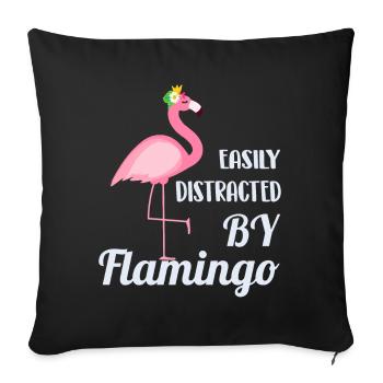 flamingo - Sofa pillowcase 17,3'' x 17,3'' (45 x 45 cm) - black - Front