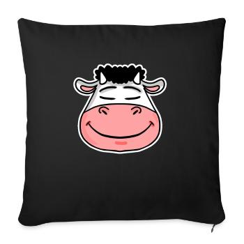 cow - Sofa pillowcase 17,3'' x 17,3'' (45 x 45 cm) - black - Front