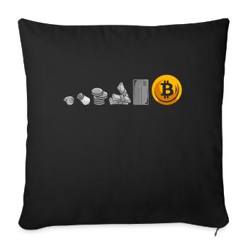 Evolution Of Money Geld Bitcoin Plan B Crypto - Sofa pillowcase 17,3'' x 17,3'' (45 x 45 cm) - black - Front