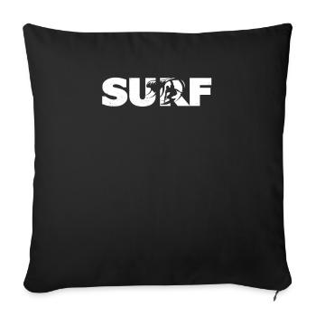 Surf surfeurs surfeurs - Housse de coussin décorative 45 x 45 cm - noir - Devant