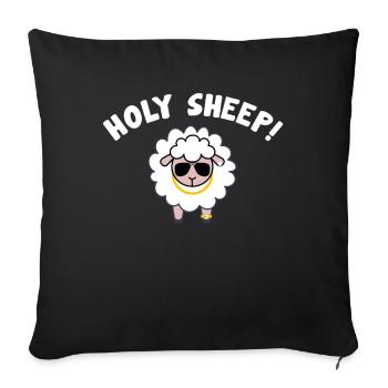 Holy Sheep! Ein Super Cooles Schaf - Sofakissenbezug 45 x 45 cm - Schwarz - Vorne