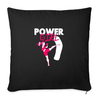 Power girl kickboxing martial artist - Sofa pillowcase 17,3'' x 17,3'' (45 x 45 cm) - black - Front
