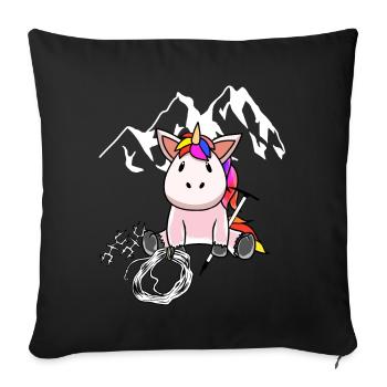 Unicorn Mountain Sports Climbing Peaks Outdoor Mountains - Sofa pillowcase 17,3'' x 17,3'' (45 x 45 cm) - black - Front