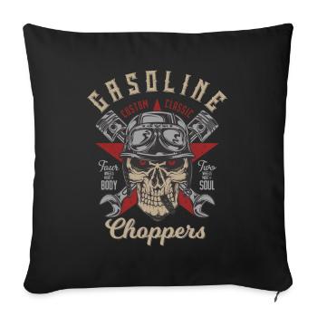 Gasoline Choppers Motorcycle Biker Motorcyclist - Sofa pillowcase 17,3'' x 17,3'' (45 x 45 cm) - black - Front