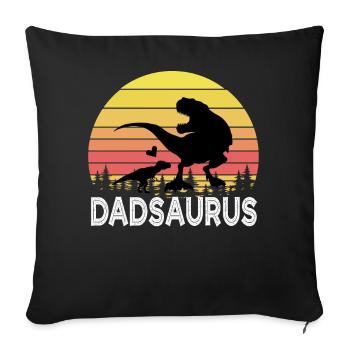 Papa T Rex - Housse de coussin décorative 45 x 45 cm - noir - Devant