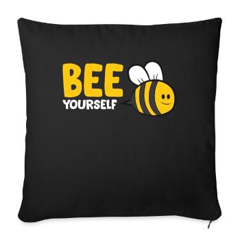Bee Yourself Funny Bee - Sofa pillowcase 17,3'' x 17,3'' (45 x 45 cm) - black - Front