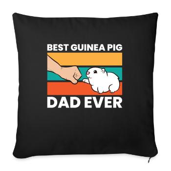Meilleur papa cochon d’Inde de tous les temps - Housse de coussin décorative 45 x 45 cm - noir - Devant