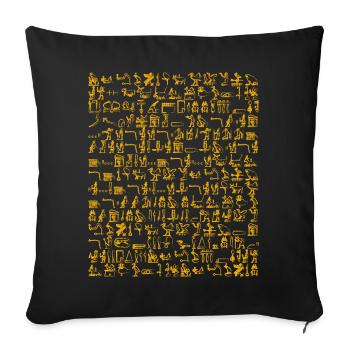 Hieroglyphics Orange - Sofa pillowcase 17,3'' x 17,3'' (45 x 45 cm) - black - Front