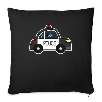 Voiture de police - Housse de coussin décorative 45 x 45 cm - noir - Devant
