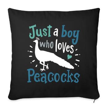 Peacocks birds peacock peacock lovers - Sofa pillowcase 17,3'' x 17,3'' (45 x 45 cm) - black - Front