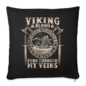 Wiking Blood Rune Motif Design - Sofa pillowcase 17,3'' x 17,3'' (45 x 45 cm) - black - Front