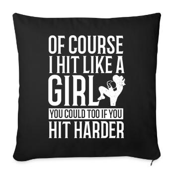 Kickboxing Boxer Kickboxer Muay Thai - Housse de coussin décorative 45 x 45 cm - noir - Devant