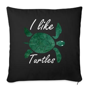 Turtles turtle - Sofa pillowcase 17,3'' x 17,3'' (45 x 45 cm) - black - Front
