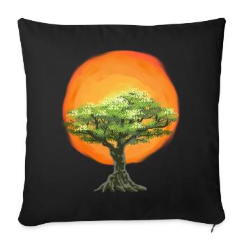 Olivenbaum Bäume Natur Sonnenschein Sonne - Sofakissenbezug 45 x 45 cm - Schwarz - Vorne