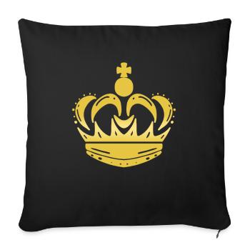 Couronne - Housse de coussin décorative 45 x 45 cm - noir - Devant