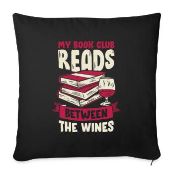 Club de livres Bücherklub Buchgemeinschaft Geschenk - Housse de coussin décorative 45 x 45 cm - noir - Devant