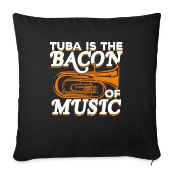 Drôle tuba Tubist Tuba joueur cadeau - Housse de coussin décorative 45 x 45 cm - noir - Devant