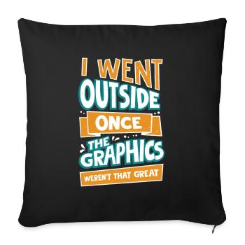 Gamer PC Pc Computerspieler Cadeau - Housse de coussin décorative 45 x 45 cm - noir - Devant