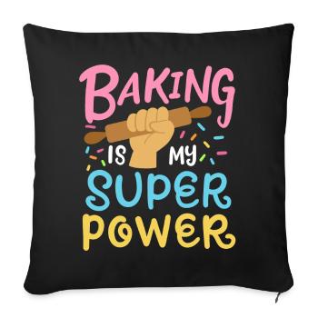 Baking Baker Rolling Pin - Sofa pillowcase 17,3'' x 17,3'' (45 x 45 cm) - black - Front