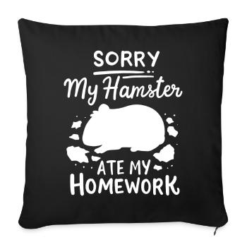 Retour à l’école des élèves hamsters - Housse de coussin décorative 45 x 45 cm - noir - Devant