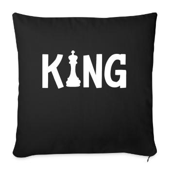 Jeu d’échecs Roi - Housse de coussin décorative 45 x 45 cm - noir - Devant