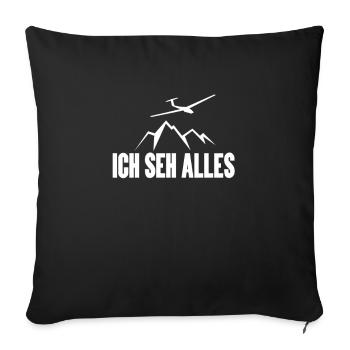 Lustiger Segelfliegen Spruch - Sofakissenbezug 45 x 45 cm - Schwarz - Vorne