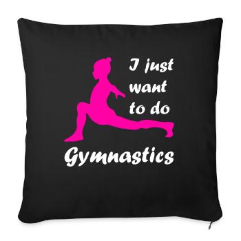 Gymnaste handstand gymnastique - Housse de coussin décorative 45 x 45 cm - noir - Devant