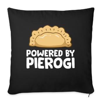 Powered By Pierogi Funny Pierogi - Sofa pillowcase 17,3'' x 17,3'' (45 x 45 cm) - black - Front