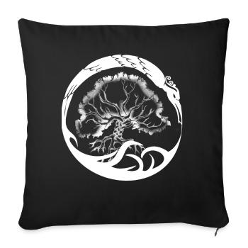 Circle Tree Yin-Yang Silhouette - Sofa pillowcase 17,3'' x 17,3'' (45 x 45 cm) - black - Front
