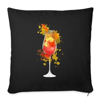 Aperolspritz Cocktail - Housse de coussin décorative 45 x 45 cm - noir - Devant