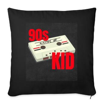 90s Vibe Mixtape Cassette Theme Party 90s - Sofa pillowcase 17,3'' x 17,3'' (45 x 45 cm) - black - Front
