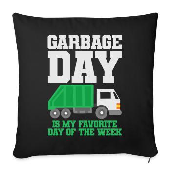 Garbage Truck Garbage Day Garbage Collection - Sofa pillowcase 17,3'' x 17,3'' (45 x 45 cm) - black - Front