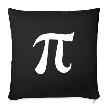 Pi Zeichen weiß Symbol - Sofakissenbezug 45 x 45 cm - Schwarz - Vorne