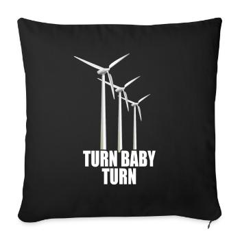 Wind wheel Turn Baby Turn Wind Power Electricity Renewable - Sofa pillowcase 17,3'' x 17,3'' (45 x 45 cm) - black - Front