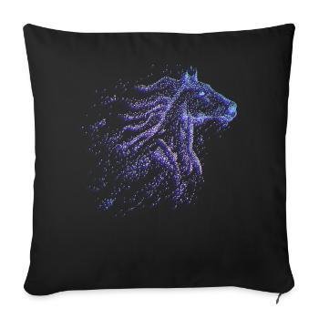 Chevaux Chevaux cheval équitation équitation cadeau - Housse de coussin décorative 45 x 45 cm - noir - Devant