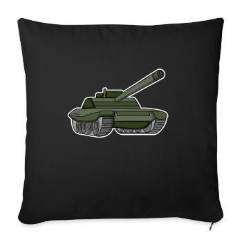 Panzer - Sofakissenbezug 45 x 45 cm - Schwarz - Vorne